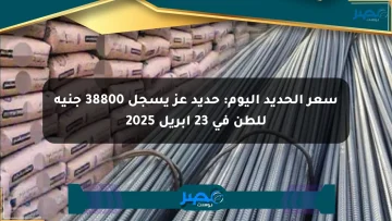 سعر الحديد اليوم: حديد عز يسجل 38800 جنيه للطن في 23 أبريل 2025