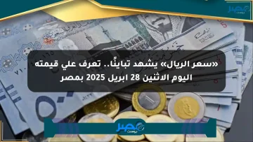 «سعر الريال» يشهد تباينًا.. تعرف على قيمته اليوم الإثنين 28 إبريل 2025 بمصر
