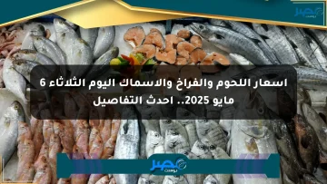 أسعار اللحوم والفراخ والأسماك اليوم الثلاثاء 6 مايو 2025.. أحدث التفاصيل
