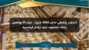 الذهب يتخطى حاجز 4800 جنيه.. عيار 21 يواصل رحلة الصعود نحو أرقام قياسية