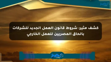 كشف مثير: شروط قانون العمل الجديد للشركات بإلحاق المصريين للعمل الخارجي